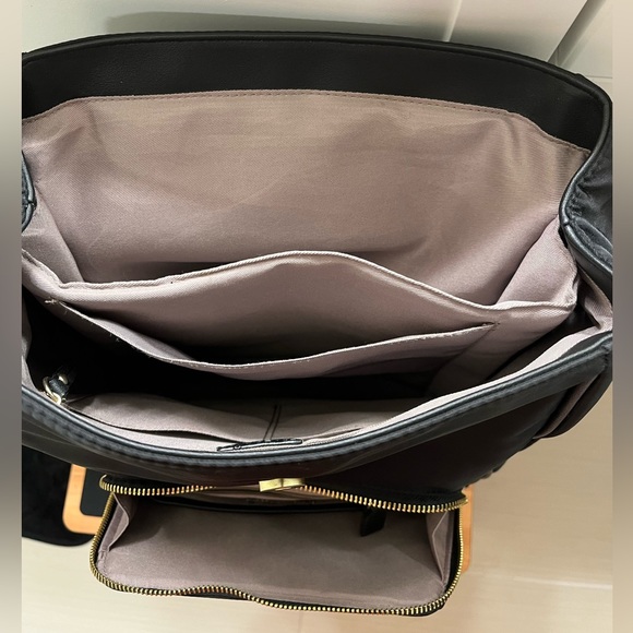 Tutilo New York Black Nylon Backpack for, Work, School or Diaper Bag - Picture 8 of 13